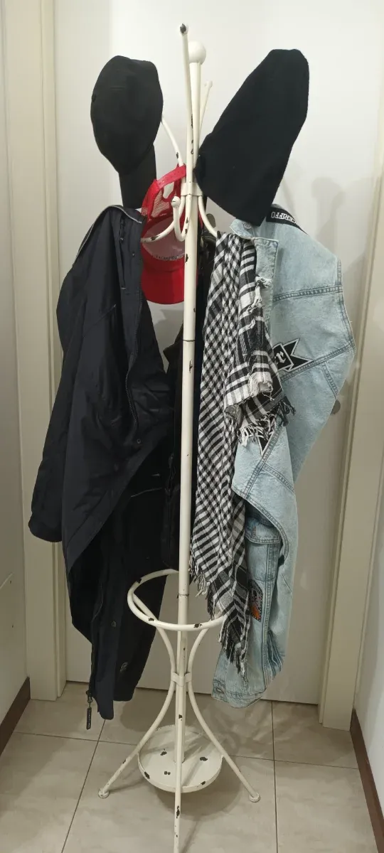 Appendiabiti con porta ombrelli bianco