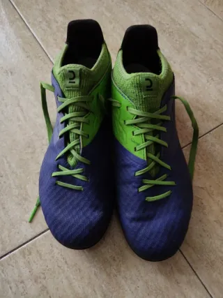 Zapatillas Fútbol Azul y Verde Talla X