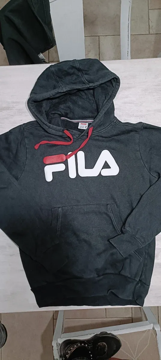 Felpa Fila Grigia con Cappuccio