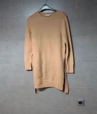 Vestido largo beige mujer