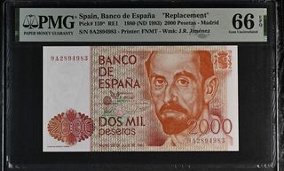 Billete 2000 Pesetas España 1980 Serie 9A PMG