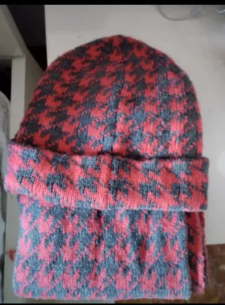 Sciarpa e cuffia donna fantasia