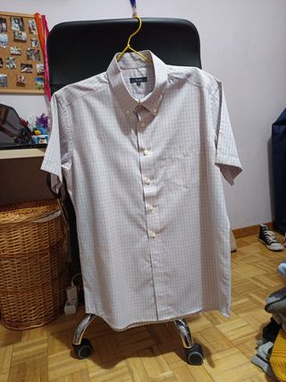 Camisa de manga corta a cuadros para hombre
