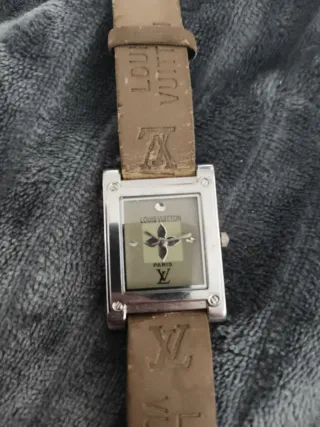 Reloj Louis Vuitton Cuero Marrón y Plata