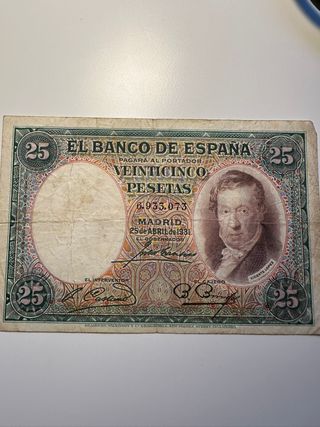 Billete 25 Pesetas Banco de España 1931