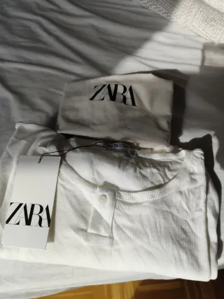 Camiseta Zara Hombre Blanca Manga Larga