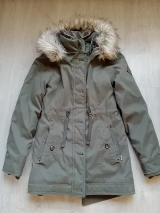 Parka Hollister Verde Talla XS