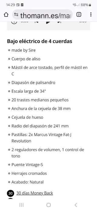 Bajo Marcus Miller Sire V5 + Funda