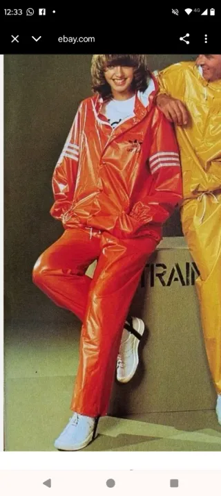 Chubasquero vintage  Adidas Naranja 80s