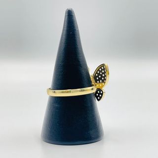 ANILLO MARIPOSA MEDIANA PIEDRA BLANCA 18K