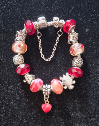 Pulsera con charms plateada 19 cm