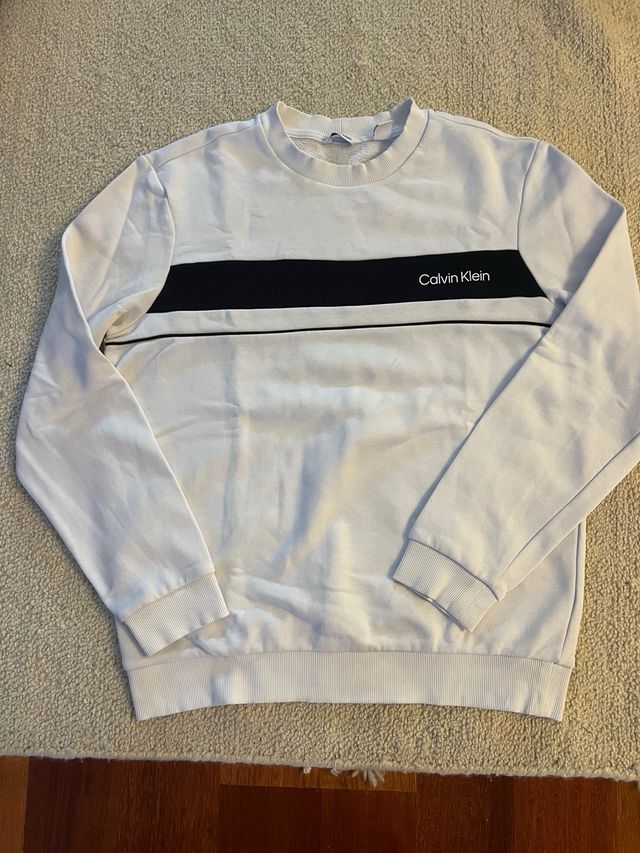 Sudadera Calvin Klein Blanca sin capucha