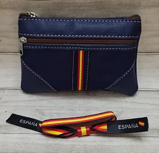 OFERTA! MONEDERO LONA/ PIEL AZUL + REGALO PULSERA 