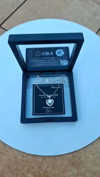 Collar Corazón Moissanita GRA Plata