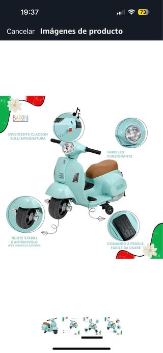 Moto eléctrica infantil Vespa!
