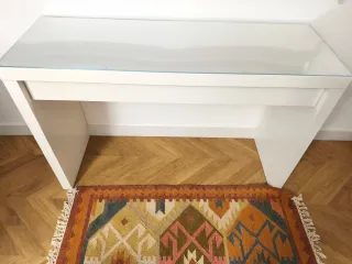 Mesa recibidor/escritorio blanca cristal Ikea