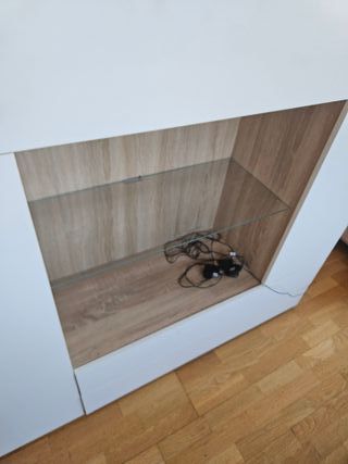 Mueble salón blanco y madera El Corte Inglés