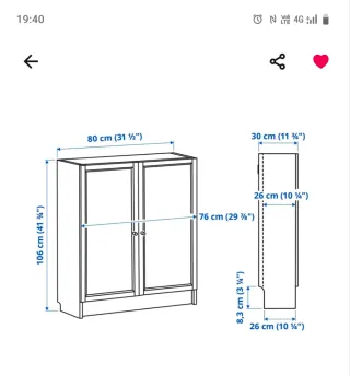 Librería Ikea puertas madera blanca
