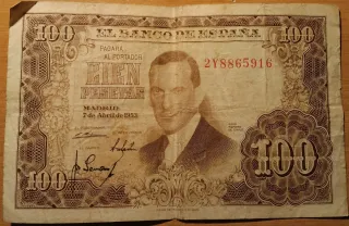 Billete 100 pesetas 1953 El Banco de España