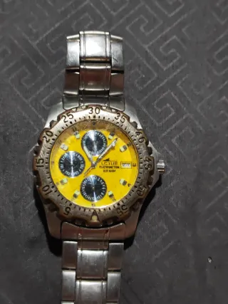 Reloj Lotus Esfera Amarilla Multifunción delos 90