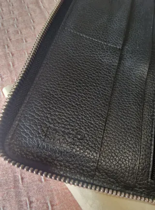 Cartera Billetera Montblanc Piel Negra Hombre