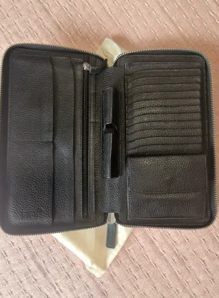 Cartera Billetera Montblanc Piel Negra Hombre