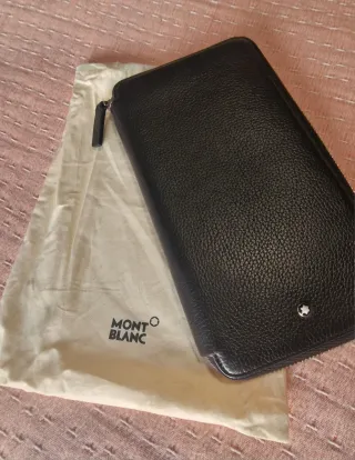 Cartera Billetera Montblanc Piel Negra Hombre