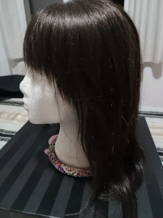 Peluca castaña, pelo natural