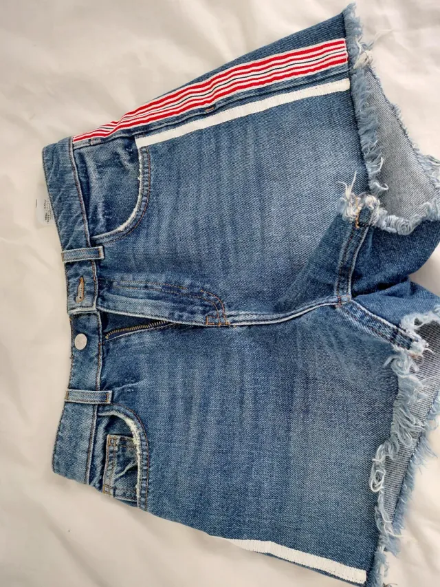 Shorts vaqueros con rayas de la talla 36 de Mango