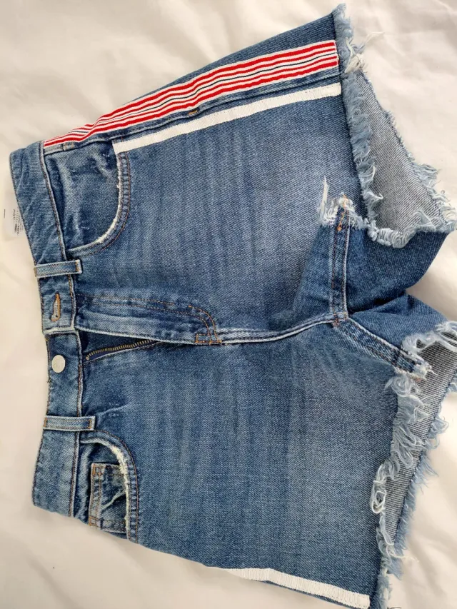 Shorts vaqueros con rayas de la talla 36 de Mango