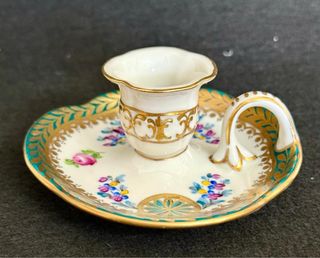 Antico portacandela porcellana Dresden