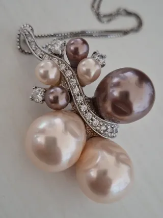 Collana perle barocche e zirconi