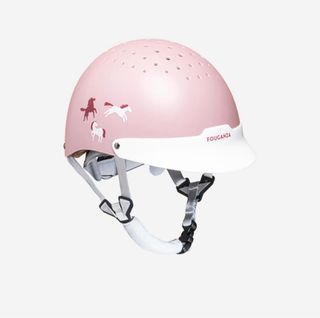 Casco Equitación Niños Rosa Fouganza