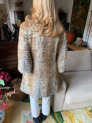 abrigo reversible pelo de conejo