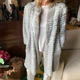 abrigo reversible pelo de conejo