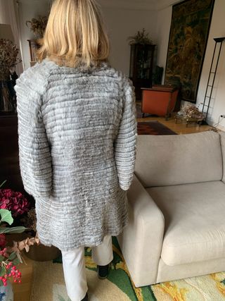 abrigo reversible pelo de conejo