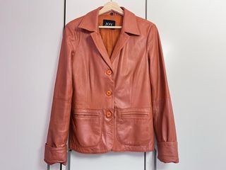 Cazadora de cuero JOY naranja