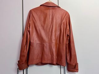 Cazadora de cuero JOY naranja