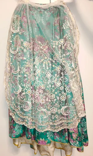 Vestido Fallera Niña Verde 10-11 Años