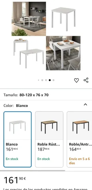 Mesa extensible madera oscura cómo nueva