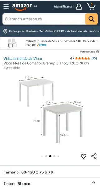 Mesa extensible madera oscura cómo nueva