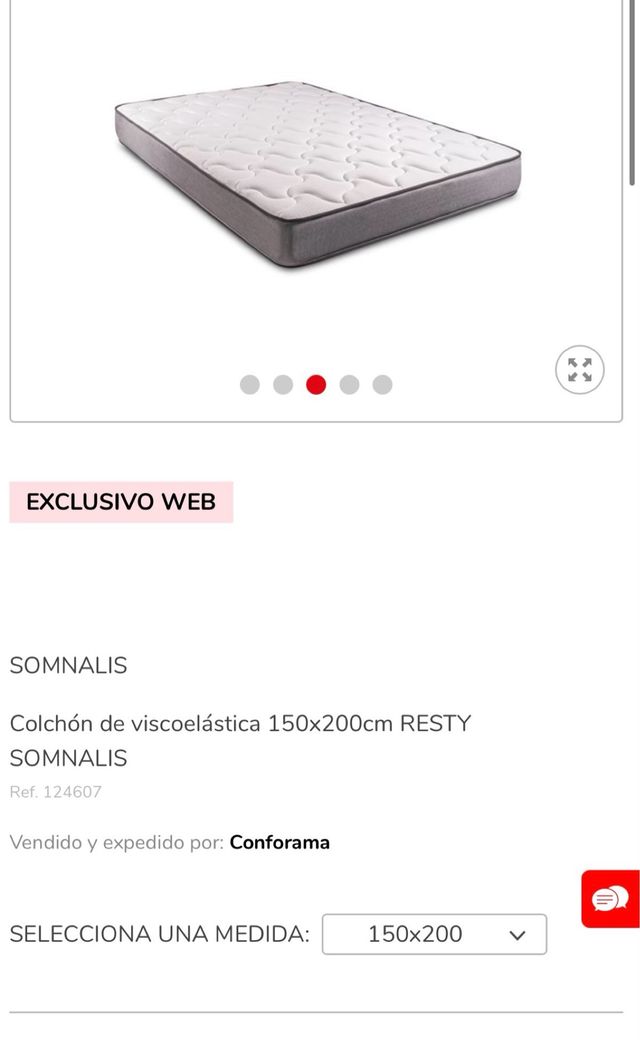 Colchón viscoelástico 150x200cm  ENROLLADO Ref. M