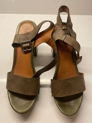 Sandalias tacón plataforma verde