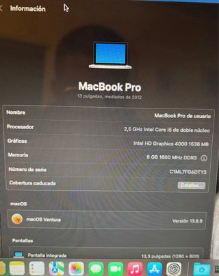 MacBook Pro 2012 Batería Nueva