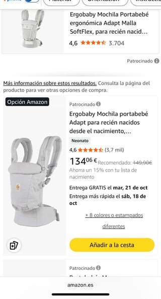 Mochila Ergobaby Gris