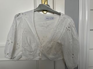 Blusa blanca Lefties bordada S/36