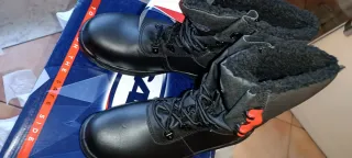 Stivali da lavoro neri foderati in Lana