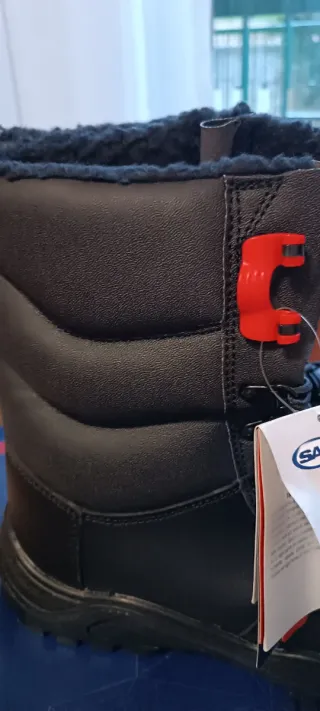 Stivali da lavoro neri foderati in Lana