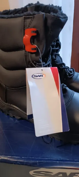 Stivali da lavoro neri foderati in Lana