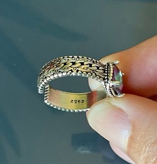 Anillo Plata 925 Piedra Multicolor